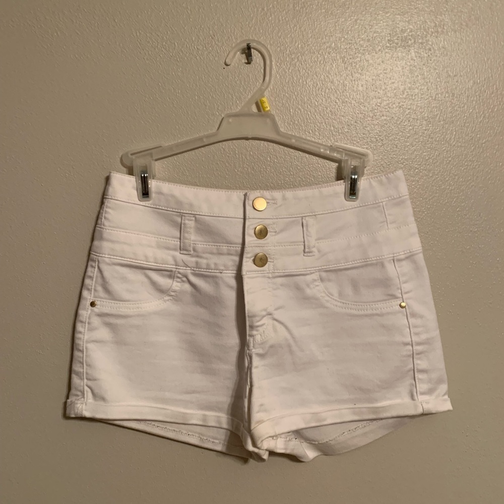 White denim shorts